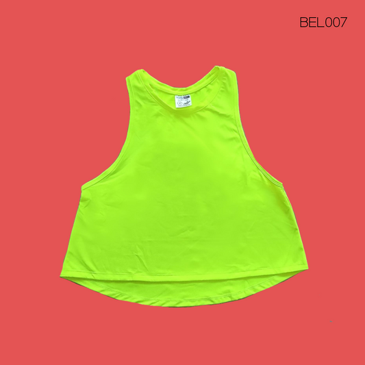 Belle Crop Tank in Neon Yellow