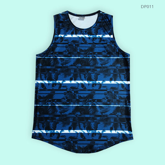 Blue Feather Drape Singlet