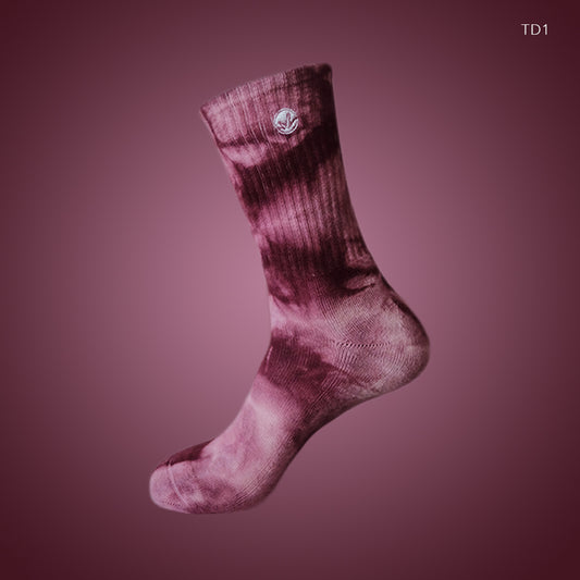 [LIMITED EDITION] WM Tie Dye Crew Socks Maroon